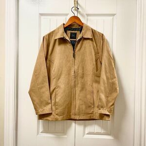 Vintage Oversized Faux Suede Jacket Tan – S